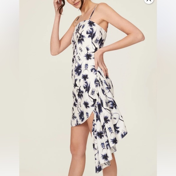 OSMAN Beetle Floral Ruffle fluttered Mini Dress cottagecore coquette womens 6 - Picture 4 of 14